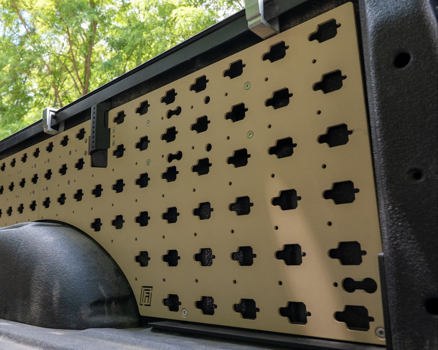 Forged Authority Tan MOBUL F-150 Side Panels , used to securely store tools and gear in your truck bed.