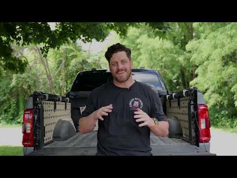 Introduction to MOBUL's improvement on molle panels with proprietary QuikTatch technology to quickly and securely organize your tools in your truck bed.
